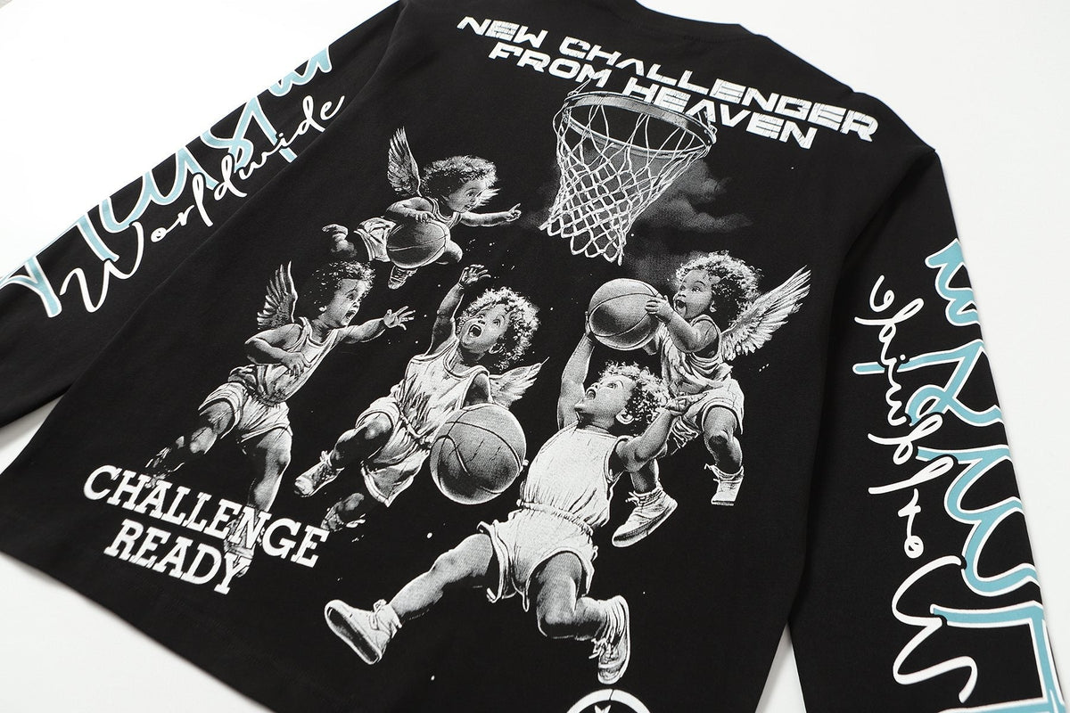 Hellstar Angel Basketball Graphic Long-Sleeve T-Shirt — detail