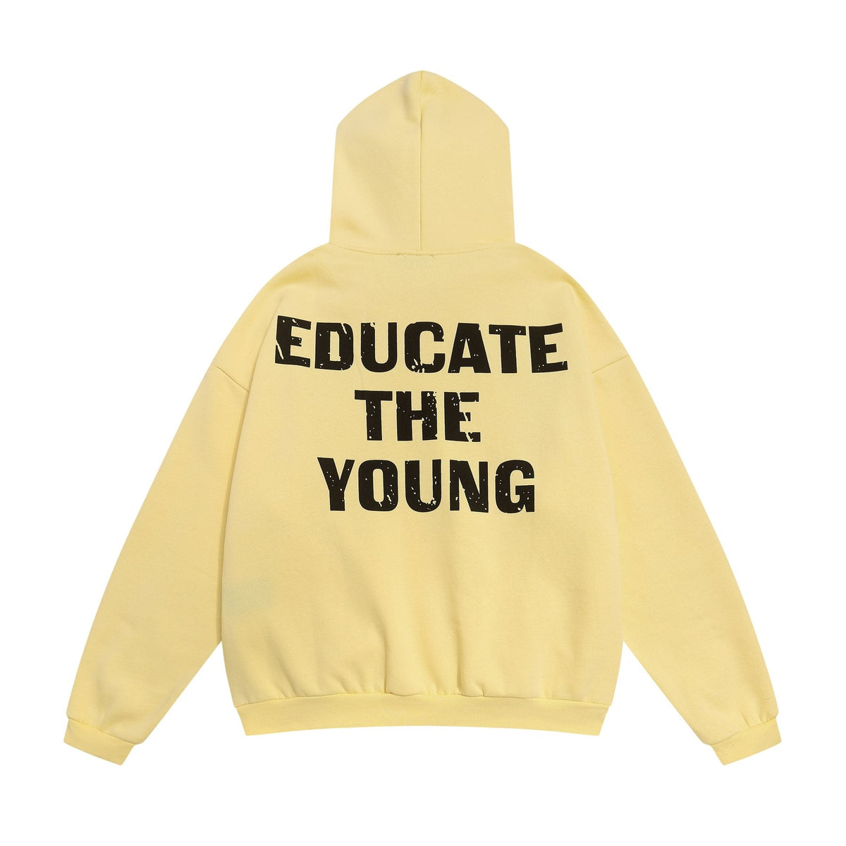FOG Educate the Young Pale Yellow Hoodie — back