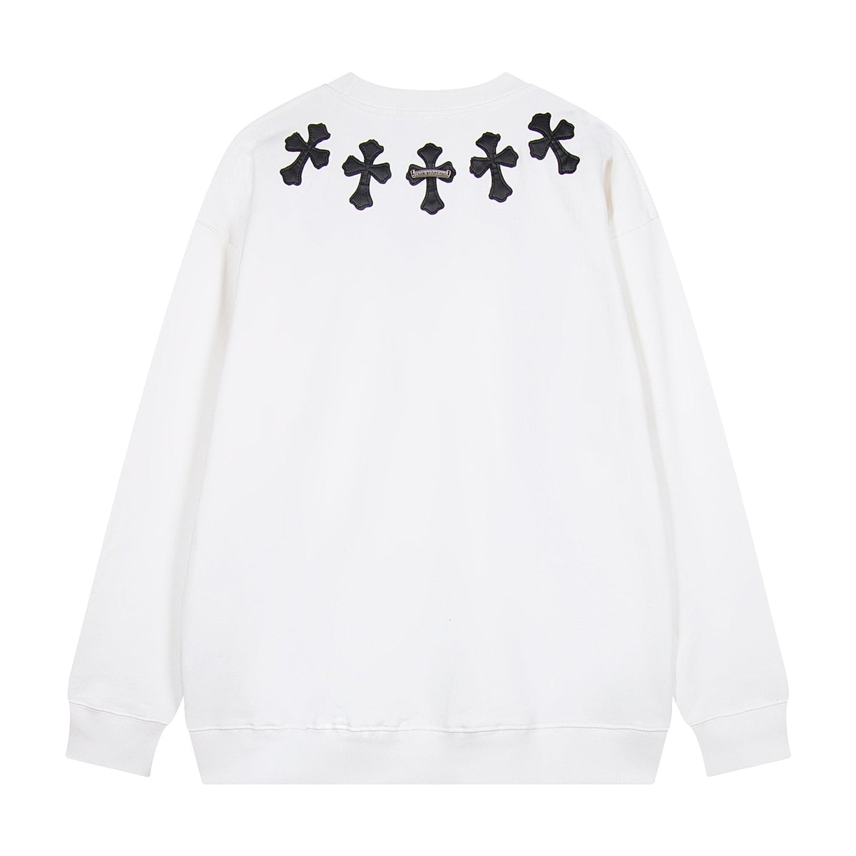 Chrome Hearts Leather Cross Metal Detail Crewneck Sweatshirt — back