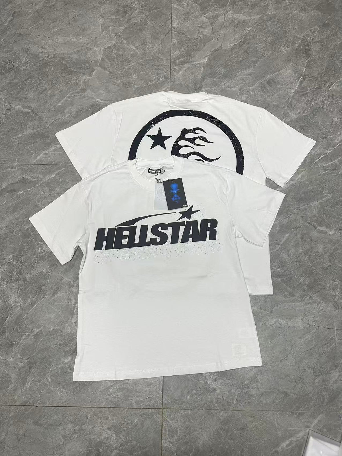 Hellstar Star Flame Rhinestone-Style Graphic T-Shirt — context